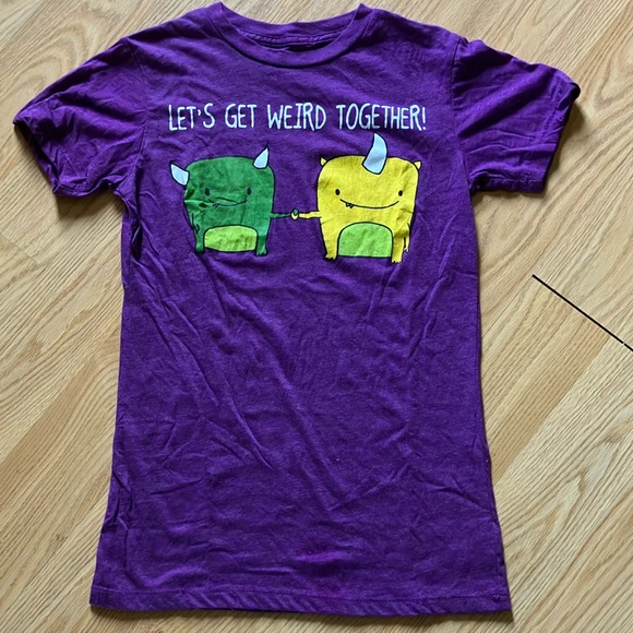 Black Matter Tops - Black Matter Purple Green Cartoon Short Sleeve Tee